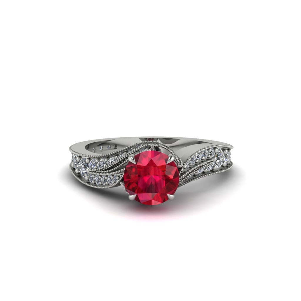 Diamond 14K Gold Pave Engagement Ring - Magnolia No. 12