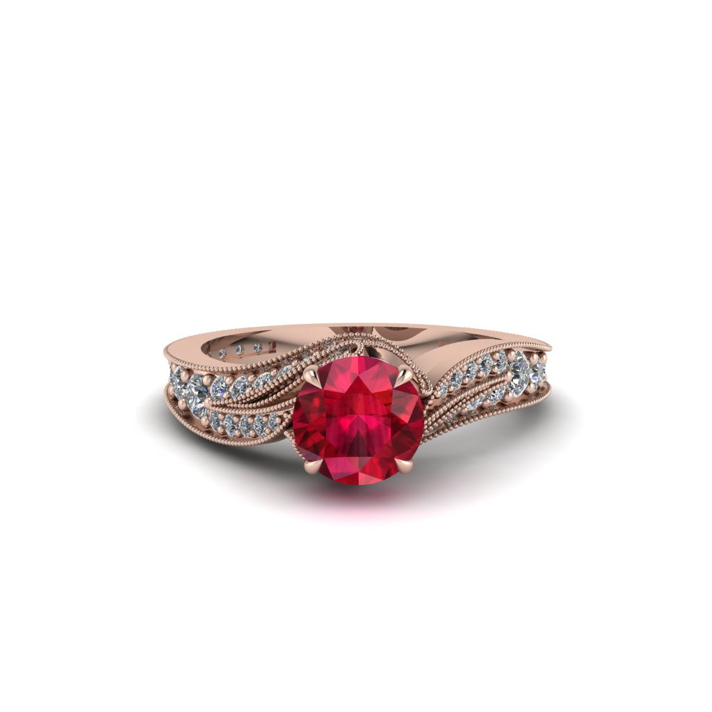 Diamond 14K Gold Pave Engagement Ring - Magnolia No. 11
