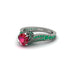 Emerald 14K Gold Pave Engagement Ring - Magnolia No. 27