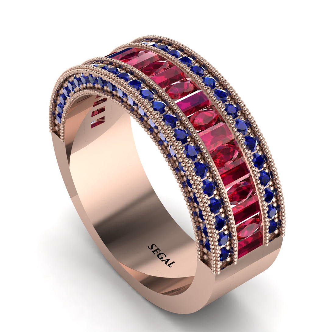 Ruby 14K Gold Pave Wedding Band - Mikayla No. 71