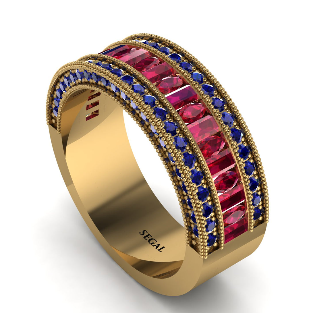 Ruby 14K Gold Pave Wedding Band - Mikayla No. 70