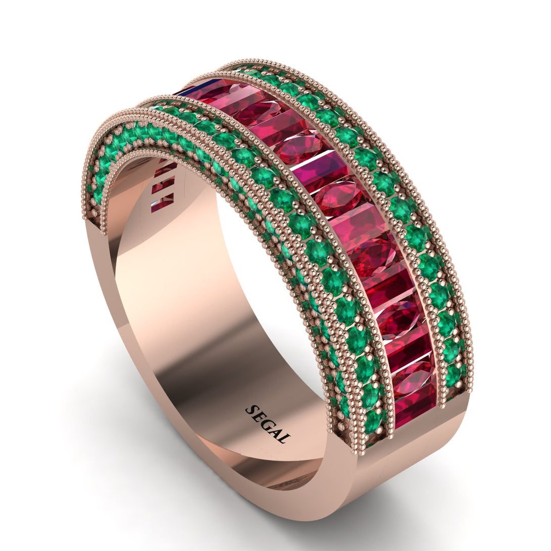 Ruby 14K Gold Pave Wedding Band - Mikayla No. 26