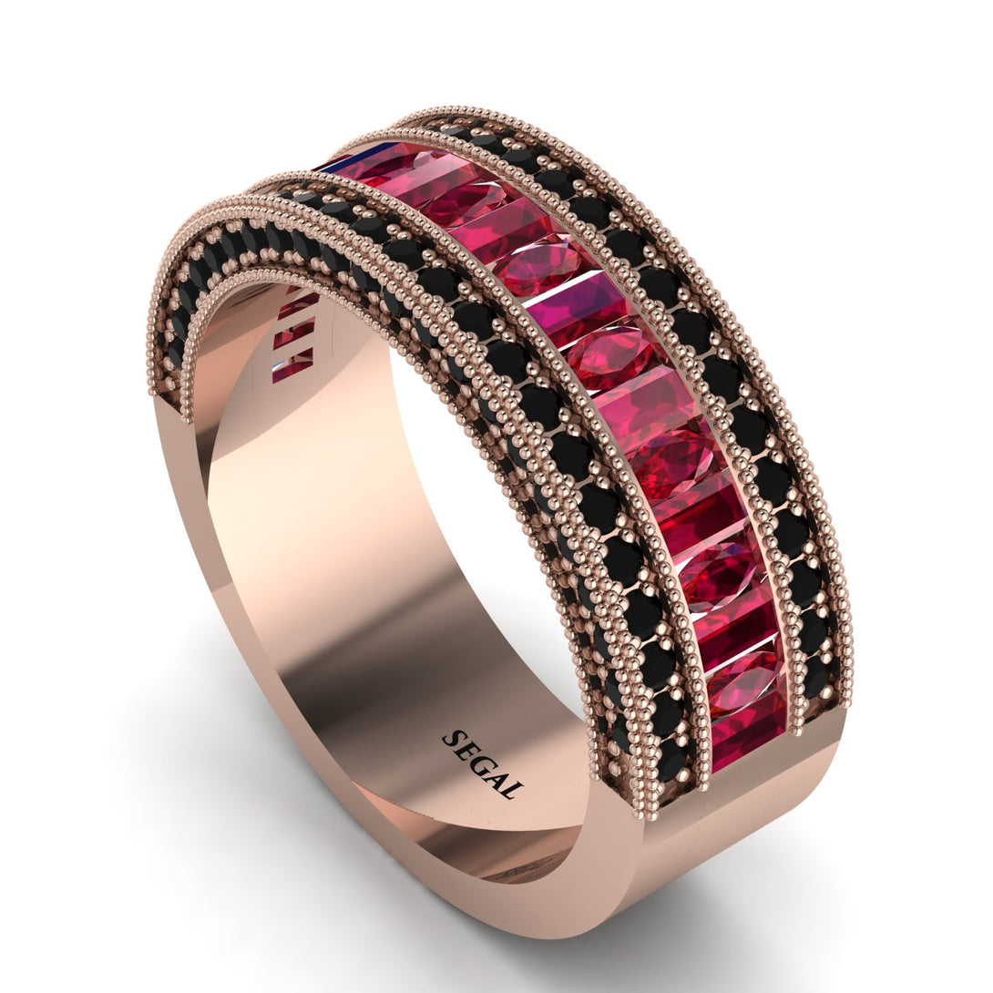 Ruby 14K Gold Pave Wedding Band - Mikayla No. 41