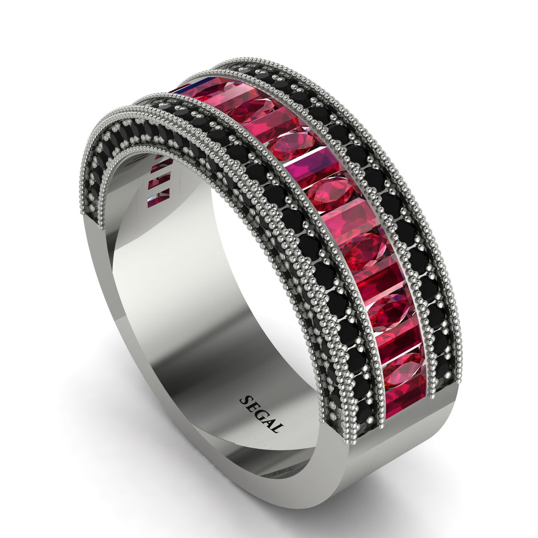 Ruby 14K Gold Pave Wedding Band - Mikayla No. 42