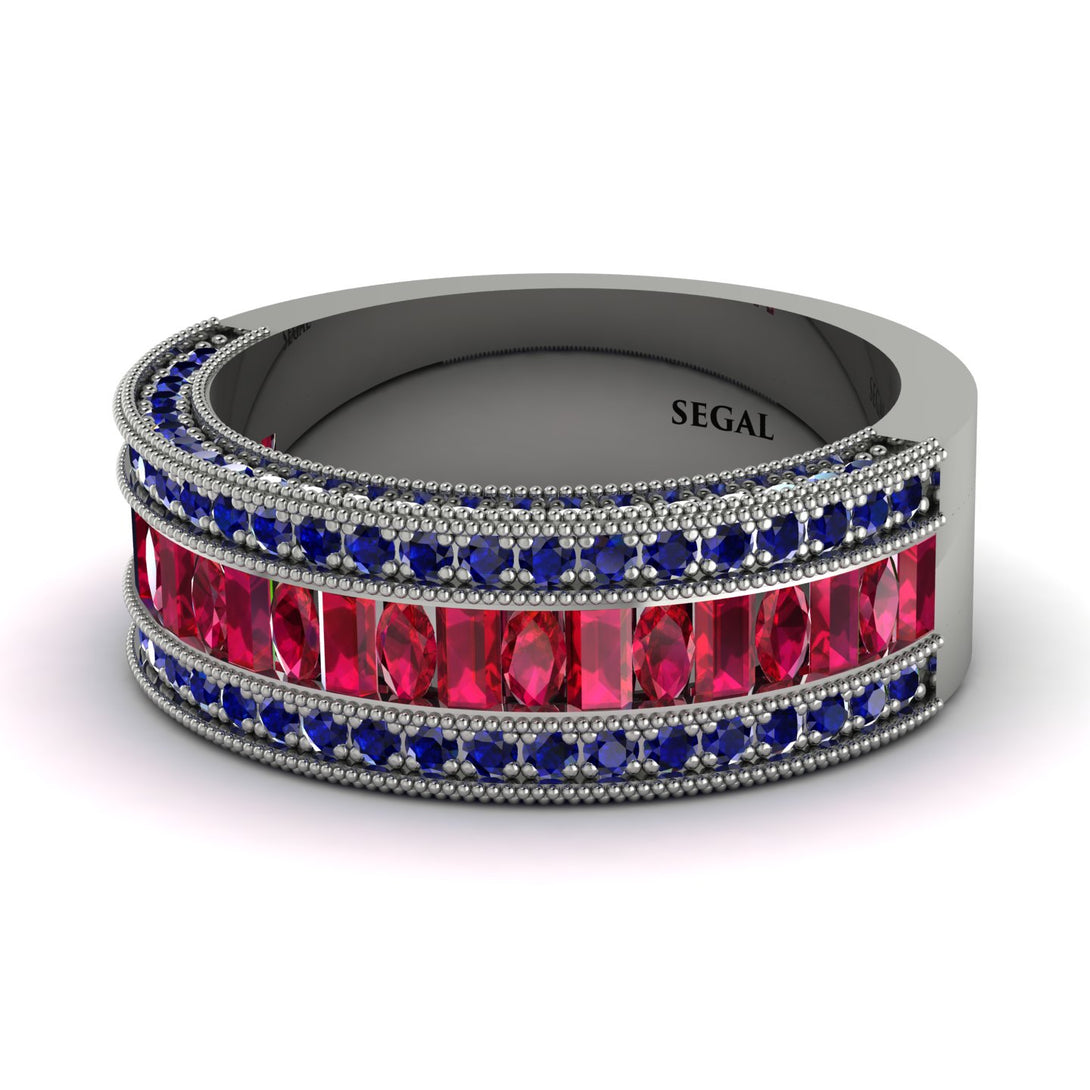 Ruby 14K Gold Pave Wedding Band - Mikayla No. 72