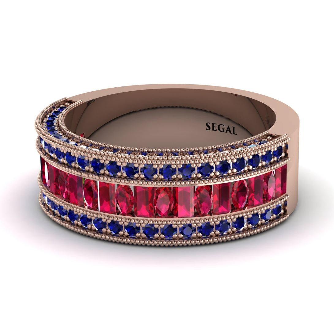 Ruby 14K Gold Pave Wedding Band - Mikayla No. 71
