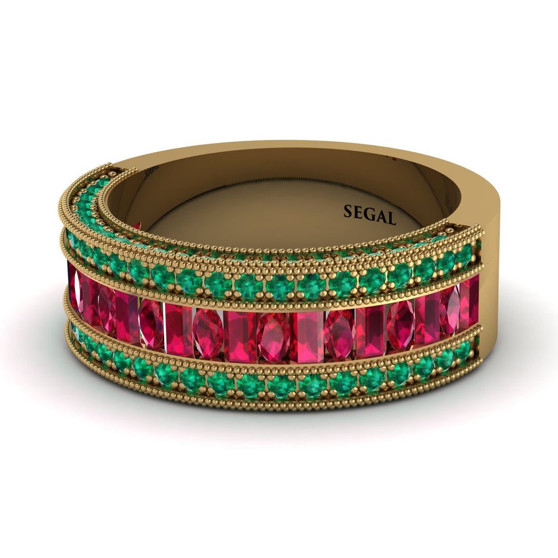 Ruby 14K Gold Pave Wedding Band - Mikayla No. 25