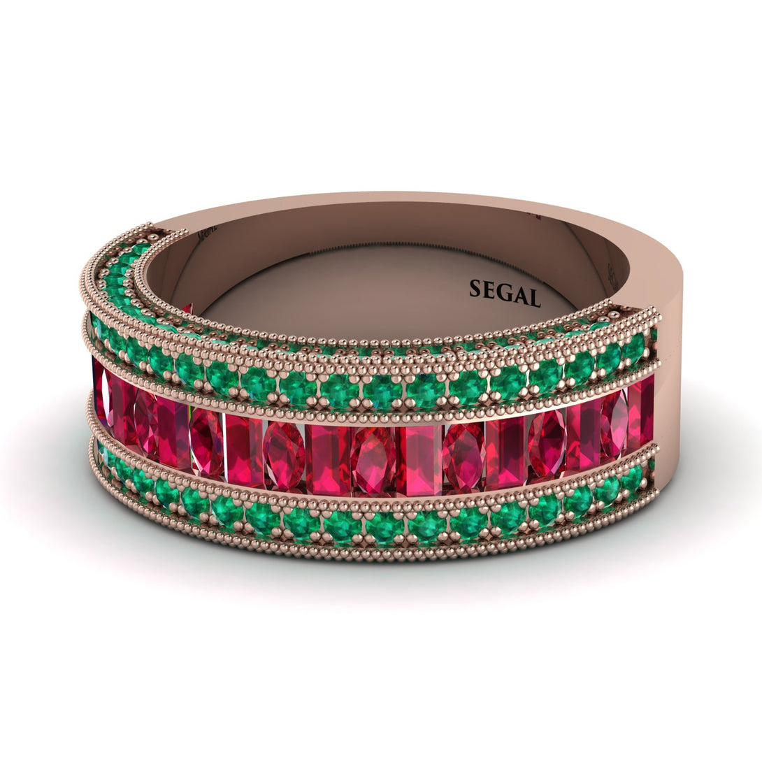 Ruby 14K Gold Pave Wedding Band - Mikayla No. 26