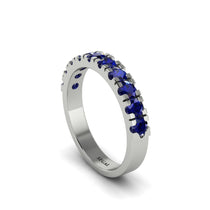 Sapphire 14K Gold Eternity Wedding Ring - Alani No. 15 image 1