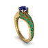 Emerald 14K Gold Pave Engagement Ring - Magnolia No. 28 image 1