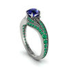 Emerald 14K Gold Pave Engagement Ring - Magnolia No. 30
