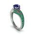 Emerald 14K Gold Pave Engagement Ring - Magnolia No. 30