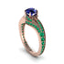 Emerald 14K Gold Pave Engagement Ring - Magnolia No. 29