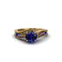 Sapphire 14K Gold Pave Engagement Ring - Magnolia No. 73
