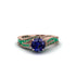 Emerald 14K Gold Pave Engagement Ring - Magnolia No. 29 image 2