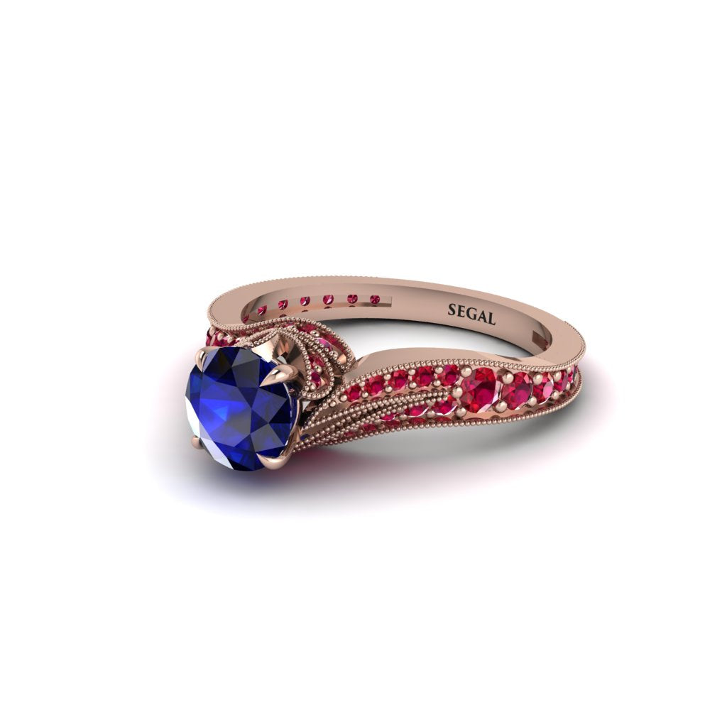 Ruby 14K Gold Pave Engagement Ring - Magnolia No. 59