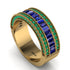 Sapphire 14K Gold Pave Wedding Band - Mikayla No. 28