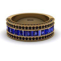 Sapphire 14K Gold Pave Wedding Band - Mikayla No. 43 image 1