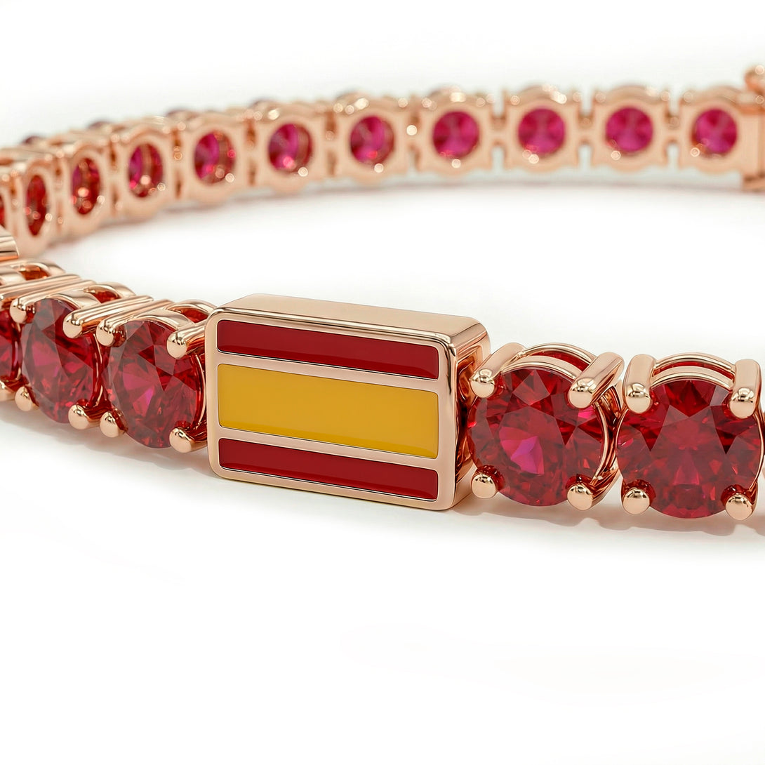Ruby Tennis Bracelet with Spain Flag no. 11
