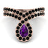 Amethyst Pear Shape Stacking Bridal Set - Emilia No. 308