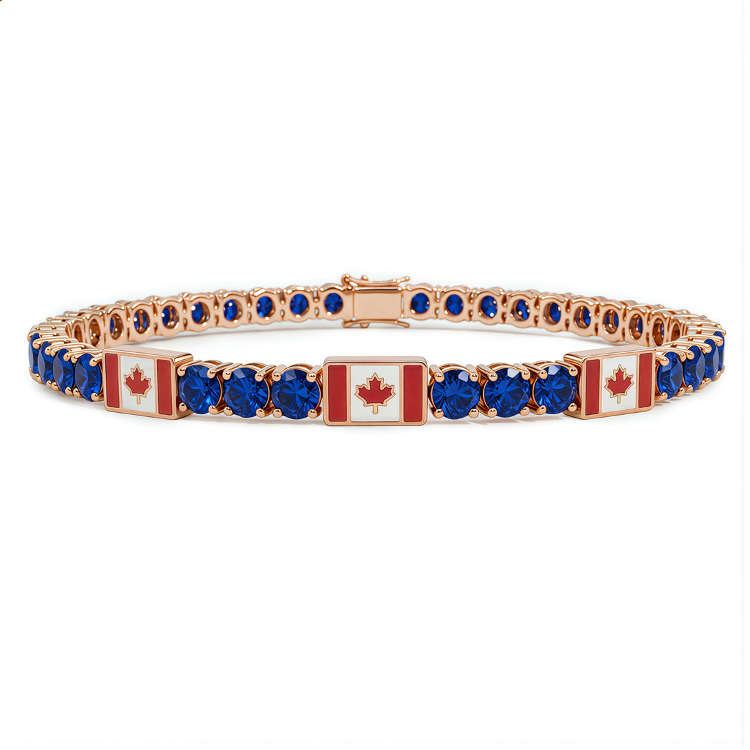 Sapphire Tennis Bracelet with Canada Flag no. 14