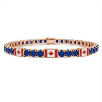 Sapphire Tennis Bracelet with Canada Flag no. 14 image 1