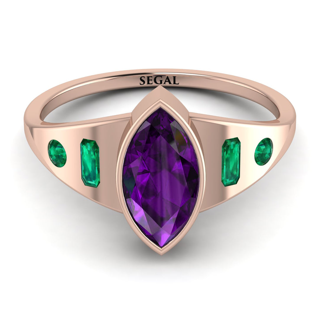 Marquise Bezel Amethyst Ring - Juliana No. 305