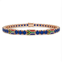Sapphire Tennis Bracelet with South Africa Flag no. 14 image 1