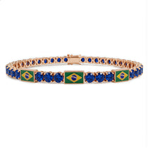 Sapphire Tennis Bracelet with Brazil Flag no. 14 image 1