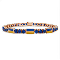 Sapphire Tennis Bracelet with Ukraine Flag no. 14 image 1