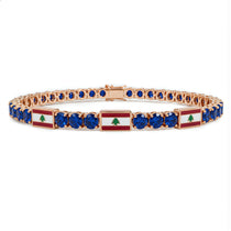 Sapphire Tennis Bracelet with Lebanon Flag no. 14 image 1