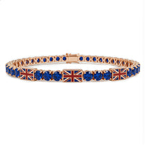 Sapphire Tennis Bracelet with United Kingdom Flag no. 14 image 1