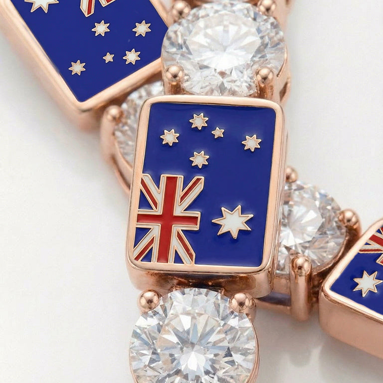 Diamond Tennis Bracelet with Australia Flag no. 2