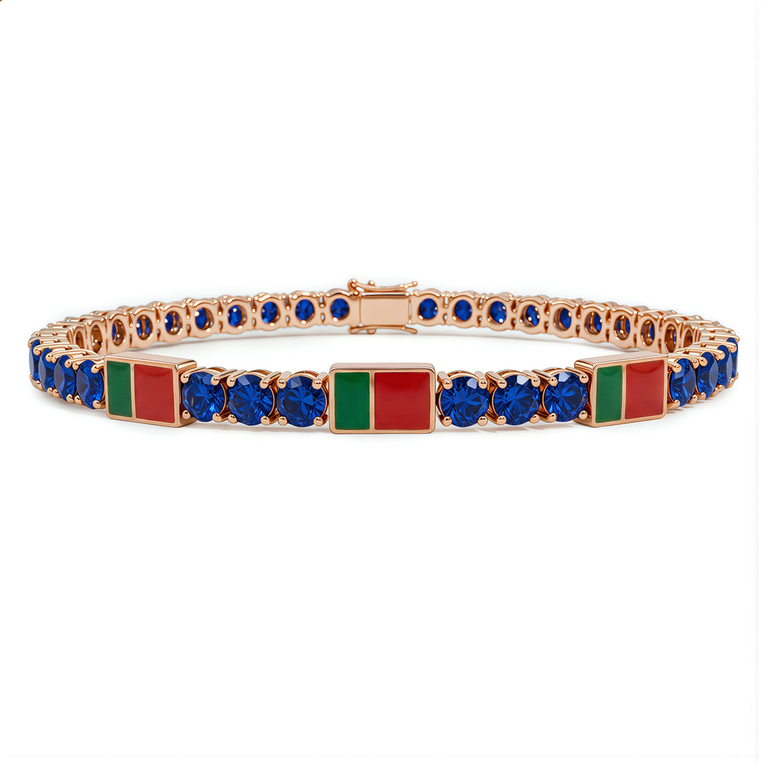 Sapphire Tennis Bracelet with Portugal Flag no. 14