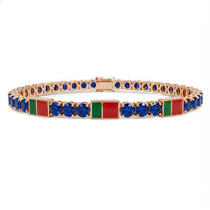 Sapphire Tennis Bracelet with Portugal Flag no. 14 image 1