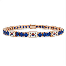 Sapphire Tennis Bracelet with South Korea Flag no. 14 image 1