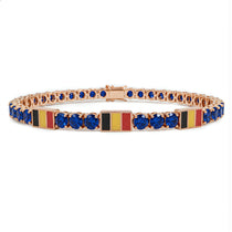 Sapphire Tennis Bracelet with Belgium Flag no. 14 image 1