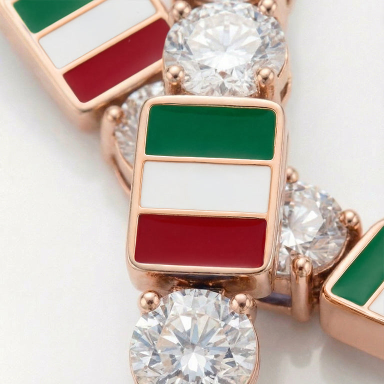 Diamond Tennis Bracelet with Mexico Flag no. 2
