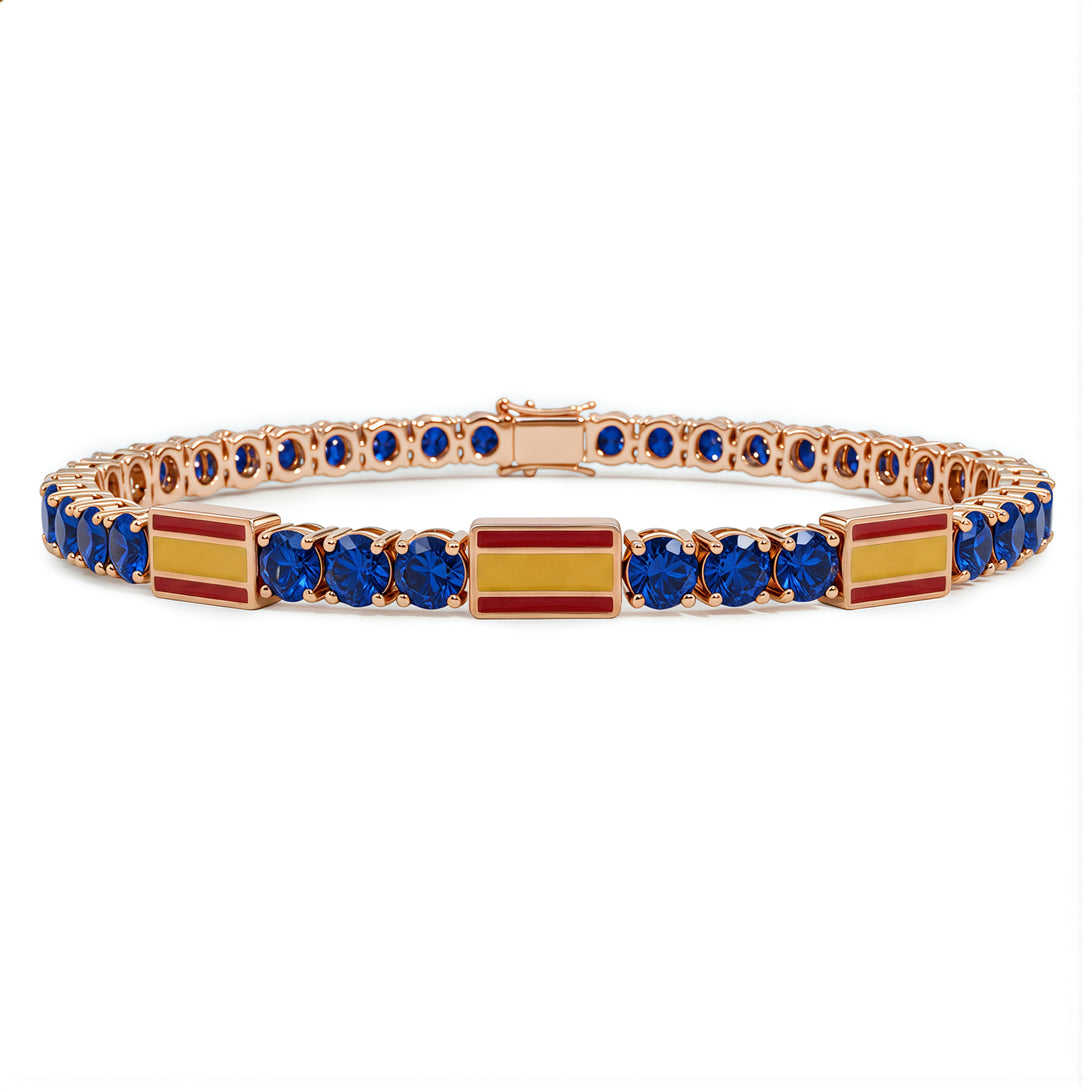 Sapphire Tennis Bracelet with Spain Flag no. 14