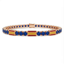 Sapphire Tennis Bracelet with Spain Flag no. 14 image 1