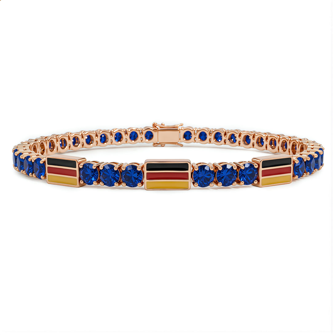 Sapphire Tennis Bracelet with Germany Flag no. 14