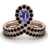 Tanzanite Pear Shape Stacking Bridal Set - Emilia No. 208
