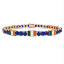 Sapphire Tennis Bracelet with Ireland Flag no. 14 image 1