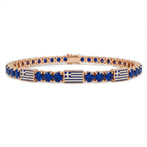 Sapphire Tennis Bracelet with Greece Flag no. 14 image 1