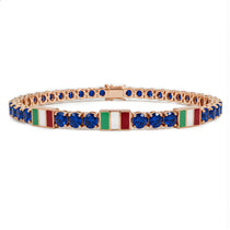 Sapphire Tennis Bracelet with Italy Flag no. 14 image 1