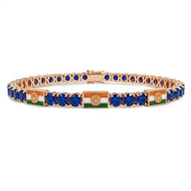 Sapphire Tennis Bracelet with India Flag no. 14 image 1