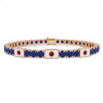 Sapphire Tennis Bracelet with Japan Flag no. 14 image 1