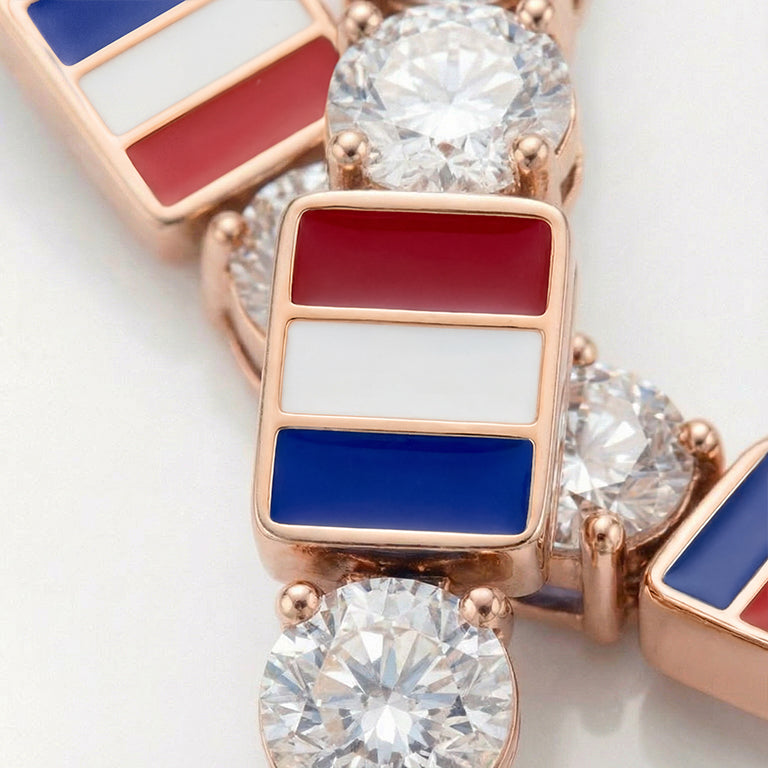 Diamond Tennis Bracelet with France Flag no. 2