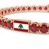 Ruby Tennis Bracelet with Lebanon Flag no. 11