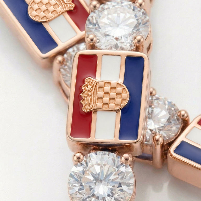 Diamond Tennis Bracelet with Croatia Flag no. 2